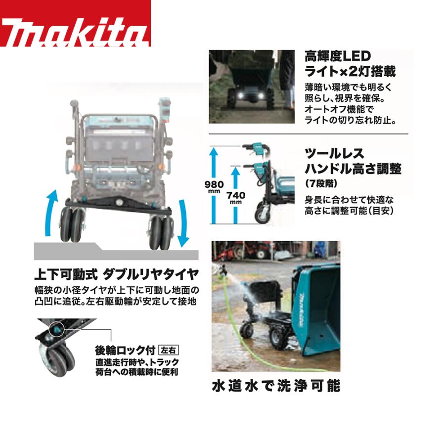 マキタ 18Vバッテリ充電式運搬車 CUA600DZM 手動ダンプユニット+