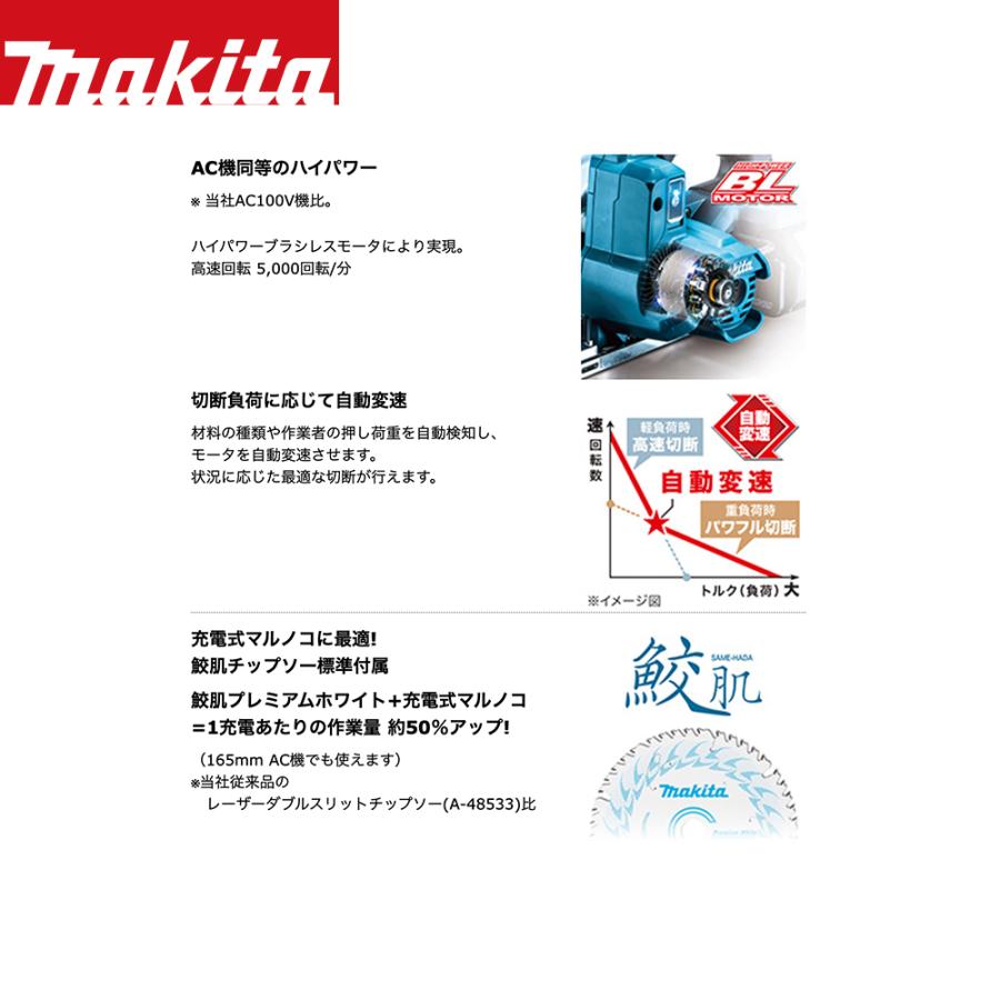 マキタ（makita） 18V 充電式マルノコ 刃径165mm/切込57mm 本体のみ