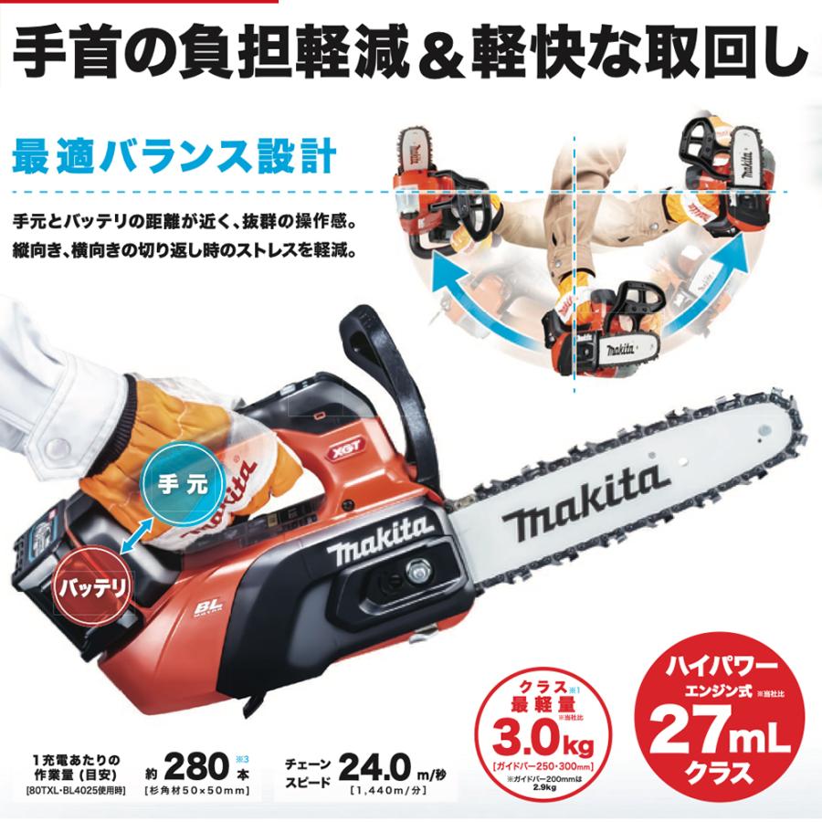マキタ（makita） Makita 40V 充電式チェンソー トップハンドル 薄刃