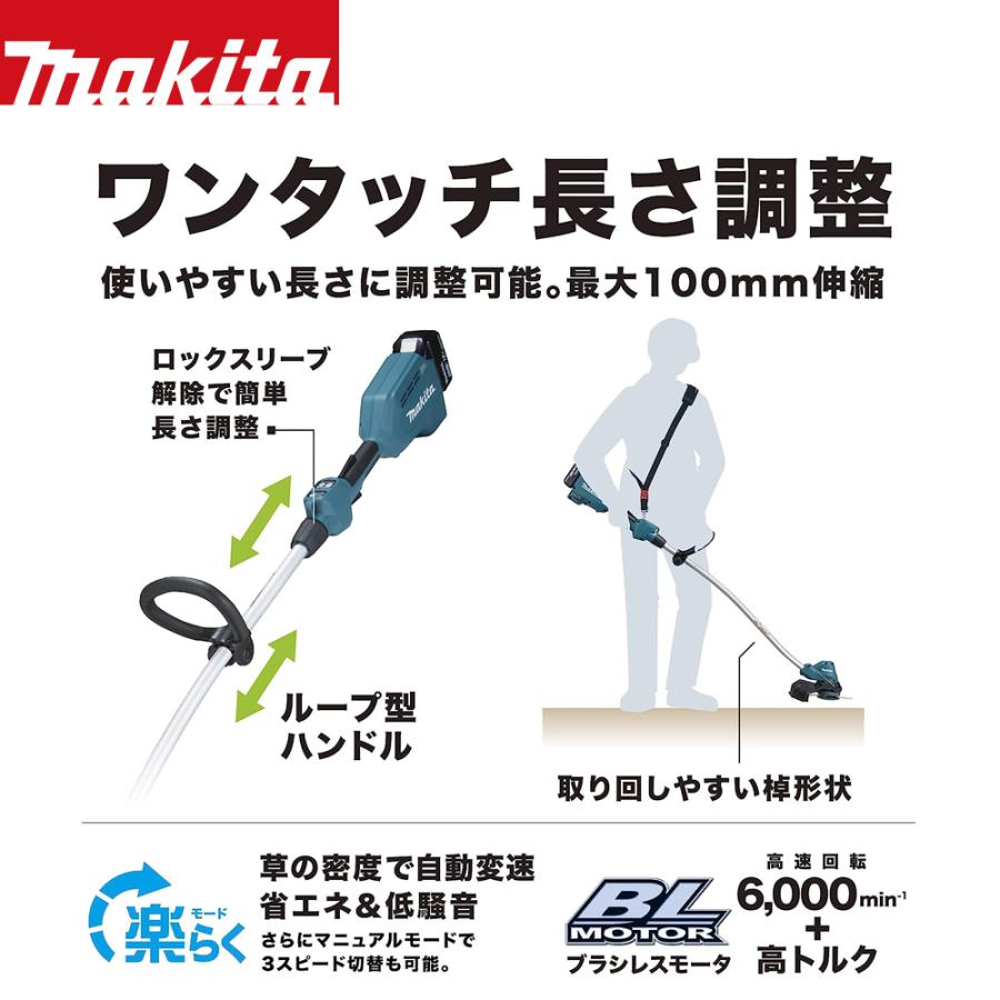 マキタ マキタ｜草刈り機 18V/3.0Ah 充電式刈払機 樹脂刃 バッテリ 