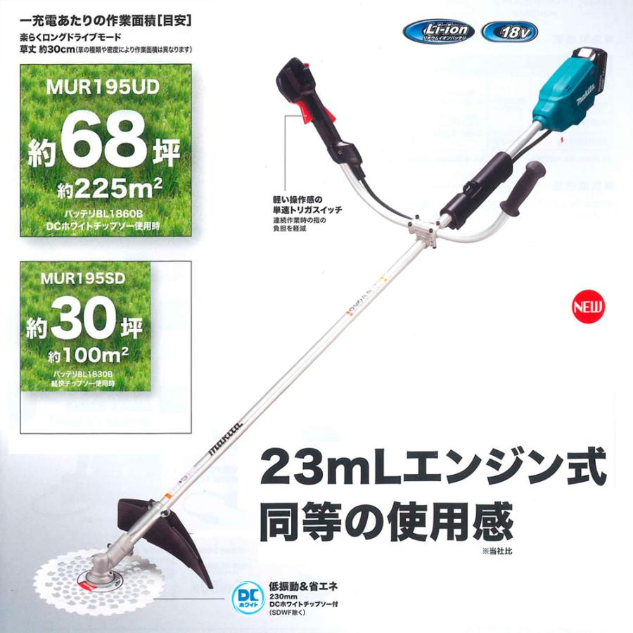 マキタ（makita） 18V/6.0Ah 充電式草刈り機 Uハンドル 本体のみ