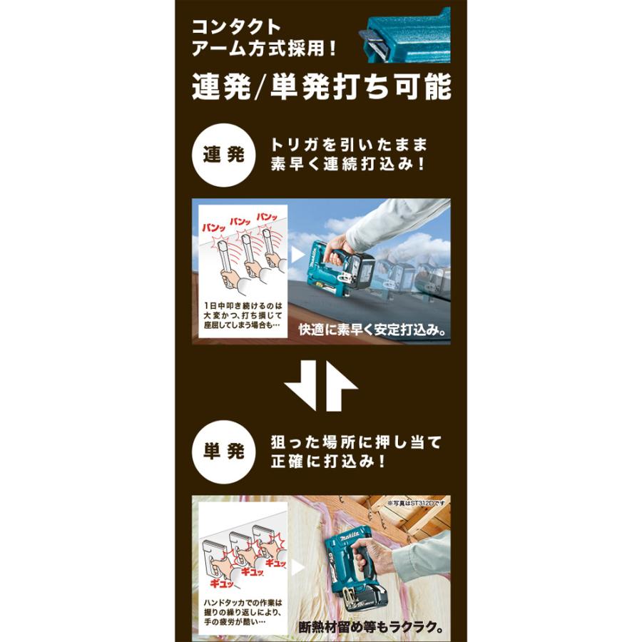 マキタ（makita） 充電式タッカ 18V ST112DZK ステープル長10mm/幅10mm