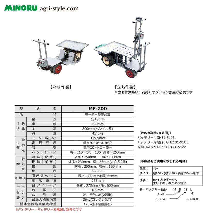 みのる産業 モーター作業台車 アスパラガス・トマト・そら豆などの管理