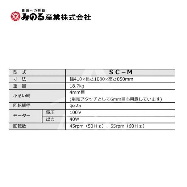 みのる産業｜電動ふるい機　SC-M　ふるい網4mm目　6mm目セット品