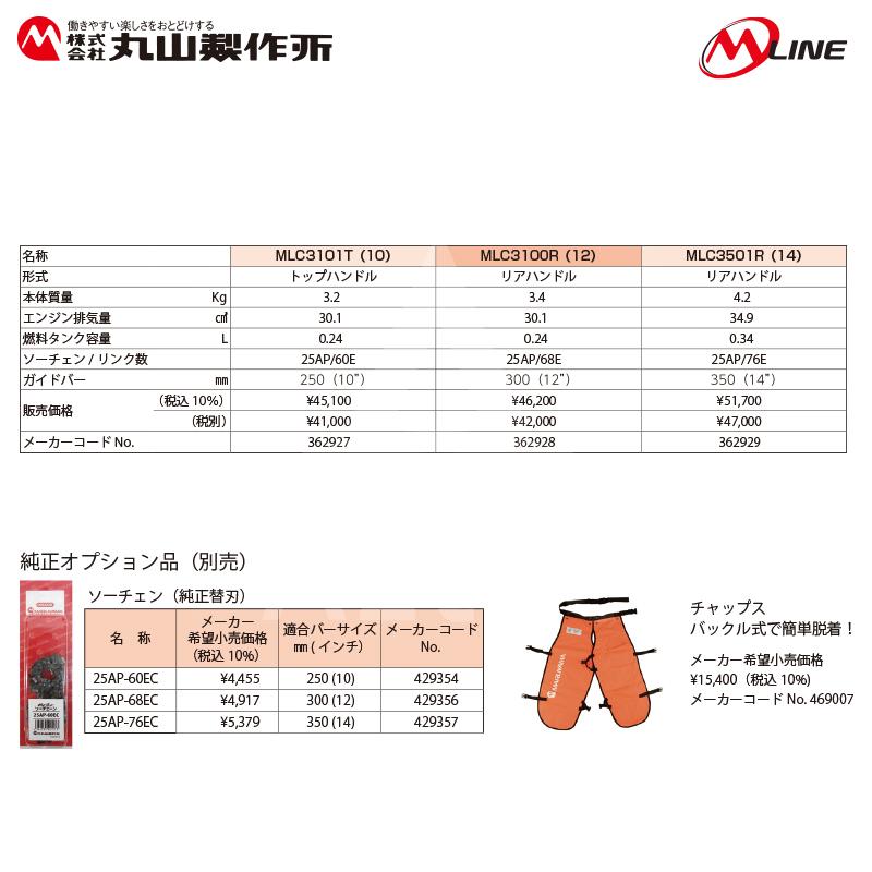 【引取限定】【中古】マルヤマ MLC3501R チェーンソー 混合燃料使用 ガイドバー 350mm ドライバー レンチ付 【ハンズクラフト宮崎新名爪店】 引取限定】マルヤマ MLC3501R チェーンソー 混合燃料使用 ガイドバー