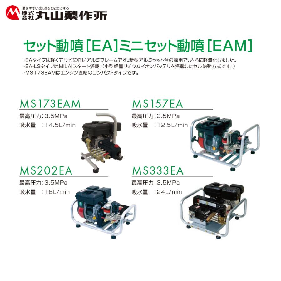 丸山製作所 ミニセット動噴 MS173EAM 最高圧力3.5MPa 吸水量 14.5L/min
