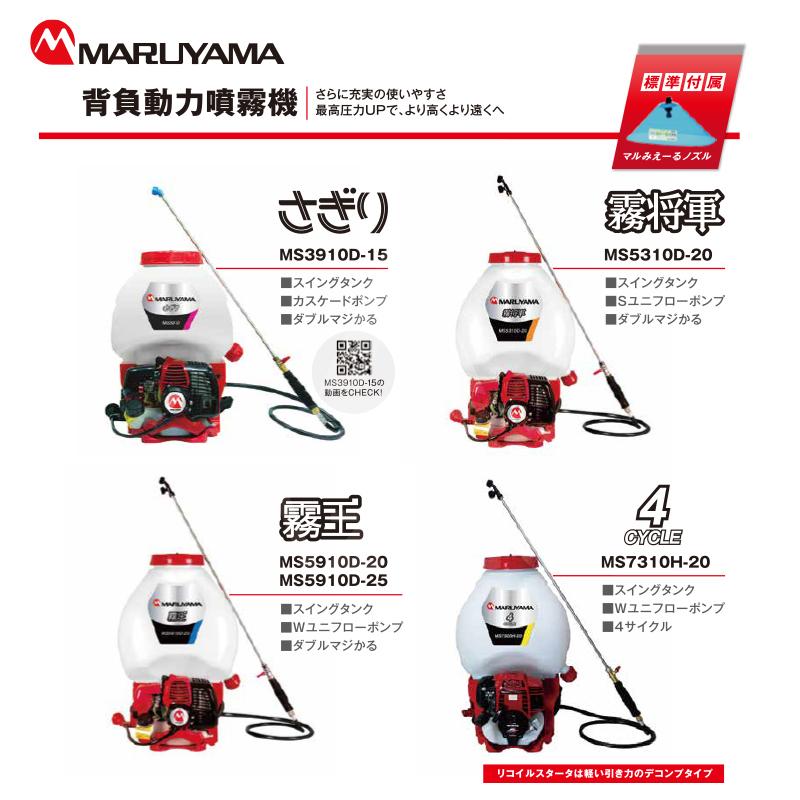丸山製作所 エンジン式 背負動力噴霧機 霧王 MS5910D-25-1 タンク容量