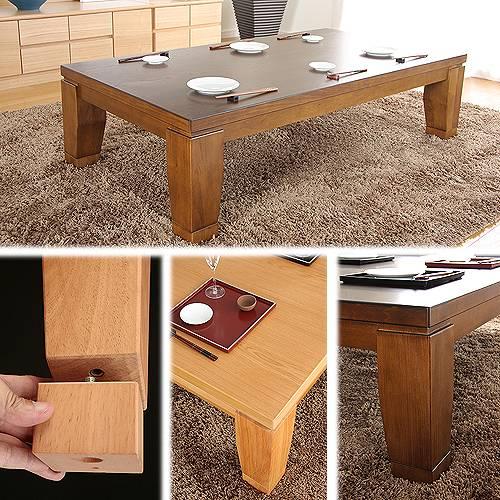 こたつ 長方形 大判サイズ モダンリビング継ぎ脚こたつ-ディレット