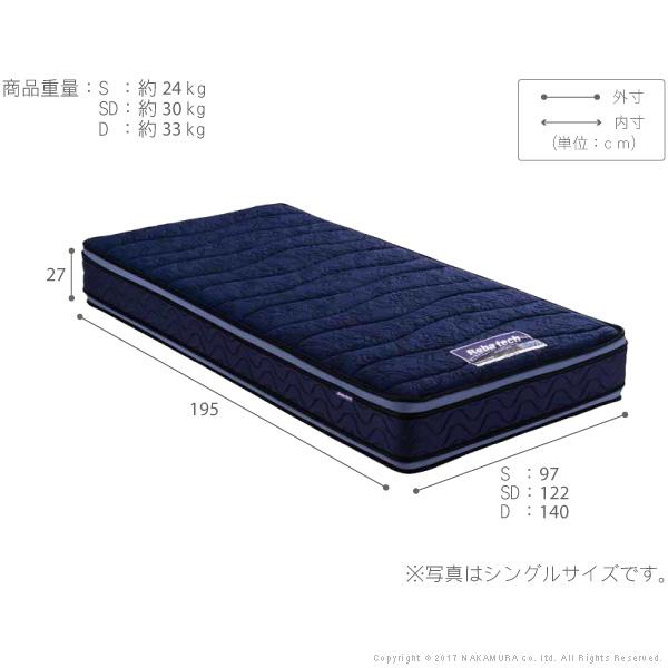 中古品 フランスベッド マットレス セミダブルブレスエアー入りマットレス 両面タイプ -リハテック- セミダブルサイズ 抗菌 防臭 東洋紡 日本製 体圧分散 新生活 【Y2073943735】(72501円)