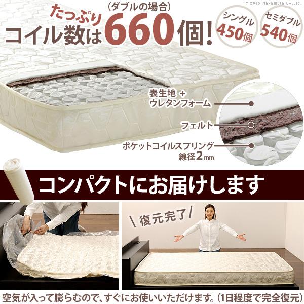 日本製　シングル　スプリング　マットレス② ベッド 寝具 ポケットコイルスプリングマットレス シングル マットレス