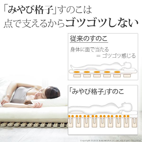 通気性2倍で丸めて収納-みやび格子-すのこベッド シングル ロール