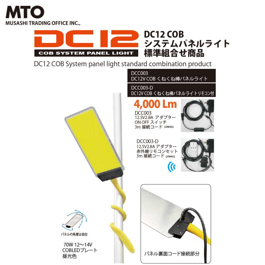 MTO| DC12VCOB くねくね棒パネルライトON・OFFスイッチ付き MTO| DC12VCOB くねくね棒パネルライトON・OFFスイッチ付き