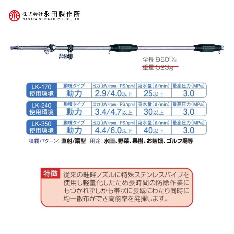 永田製作所 NAGATA 畦畔ノズルシリーズ ステンレス畦畔LK−350