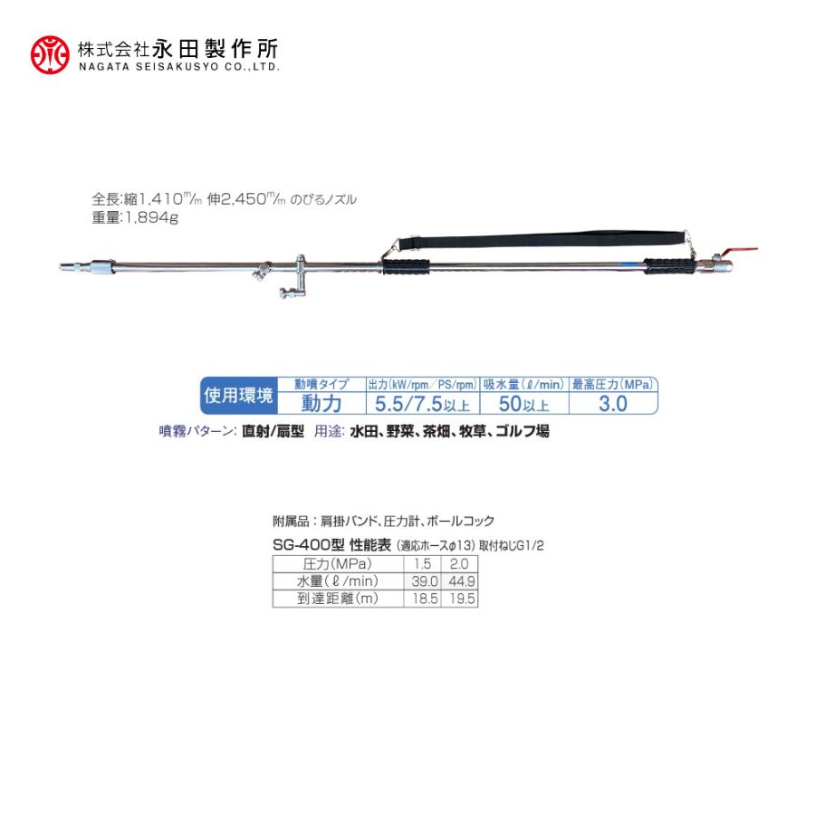 永田製作所 NAGATA 畦畔ノズルシリーズ スライダー畦畔SG