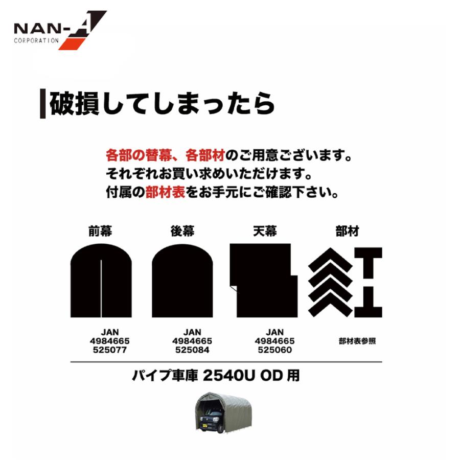ナンエイ 南栄工業 パイプ車庫 埋込み式 軽自動車用【受注生産品