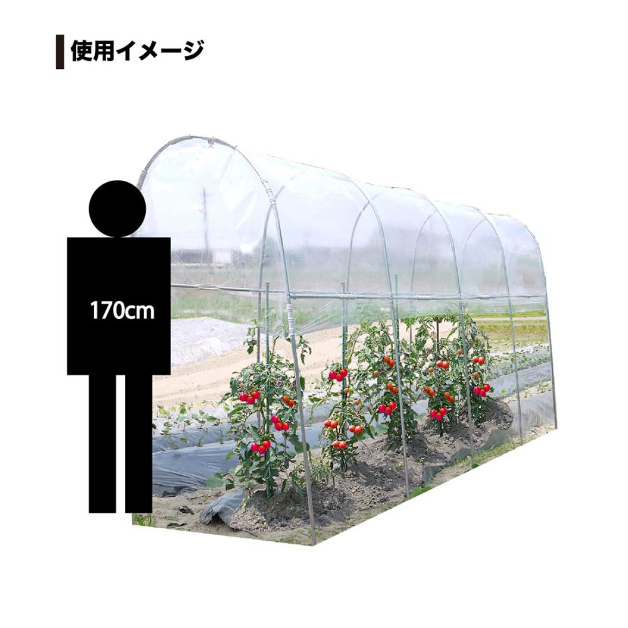 ナンエイ 南栄工業 雨よけハウス 1畝用 AM1235 間口 1.2 × 奥行 3.56 × 高さ 2.19m 農業ハウス パイプハウス ビニールハウス 温室の画像
