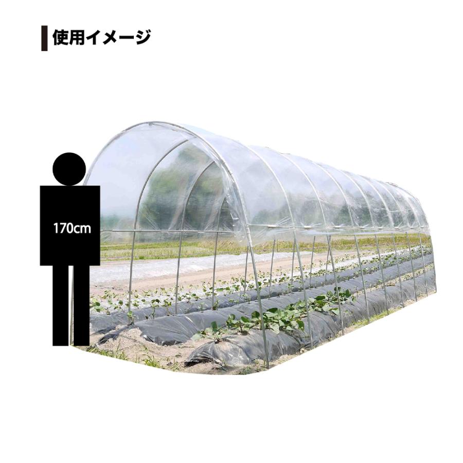 雨よけハウス 2畝用 AM2270 間口 2.2 × 奥行 7.0 × 高さ 2.19m 農業ハウス パイプハウス ビニールハウス 【ポール】 温室