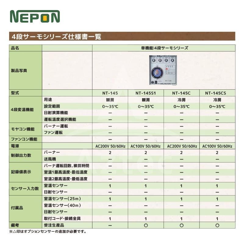 ネポン 環境制御機器 4段サーモ 単機能タイプ NT-145S1暖房用 (KA