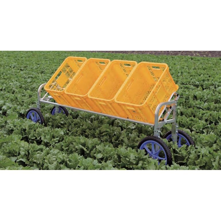 ハラックス HARAX 楽太郎 RAL-1750 アルミ製 収穫台車横向き傾斜タイプ 積載量80kg ノーパンクタイヤ・伸縮仕様 |  | 02
