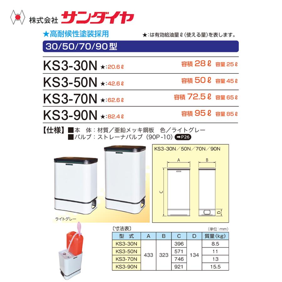 サンダイヤ 灯油タンク 屋内用 容量25L デザインタンク 30型 SUNDIA