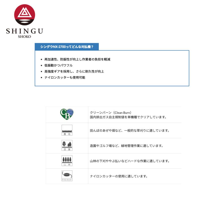 SHINGU シングウ エンジン草刈り機 新宮商行 NXシリーズ刈払機 ループ 