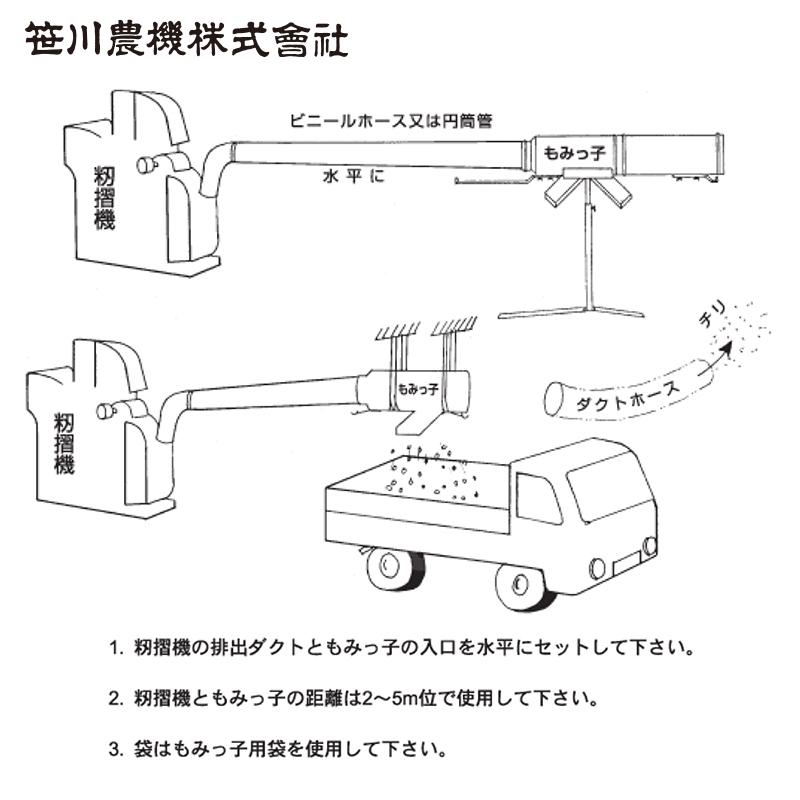 笹川農機 籾ガラ収集 袋詰機 もみっ子 GS-550 2袋掛用 03402 : AZTEC