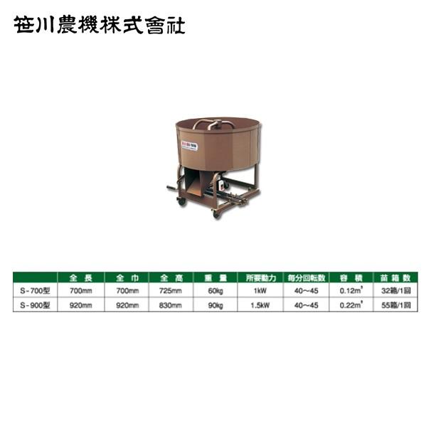 笹川農機 ＜モーターセット品＞混合器 S-900MS モーター用 苗箱55箱分