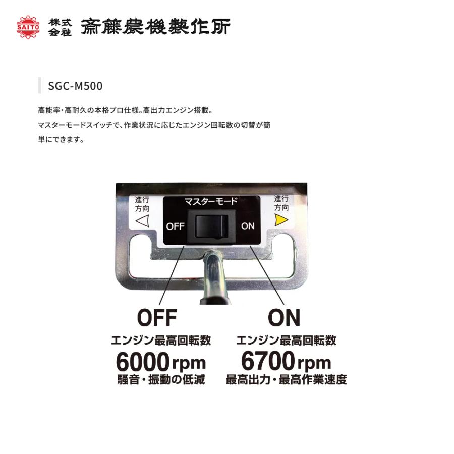 齋藤農機製作所 サイトー スイング式法面草刈機 刈幅500mm SGC