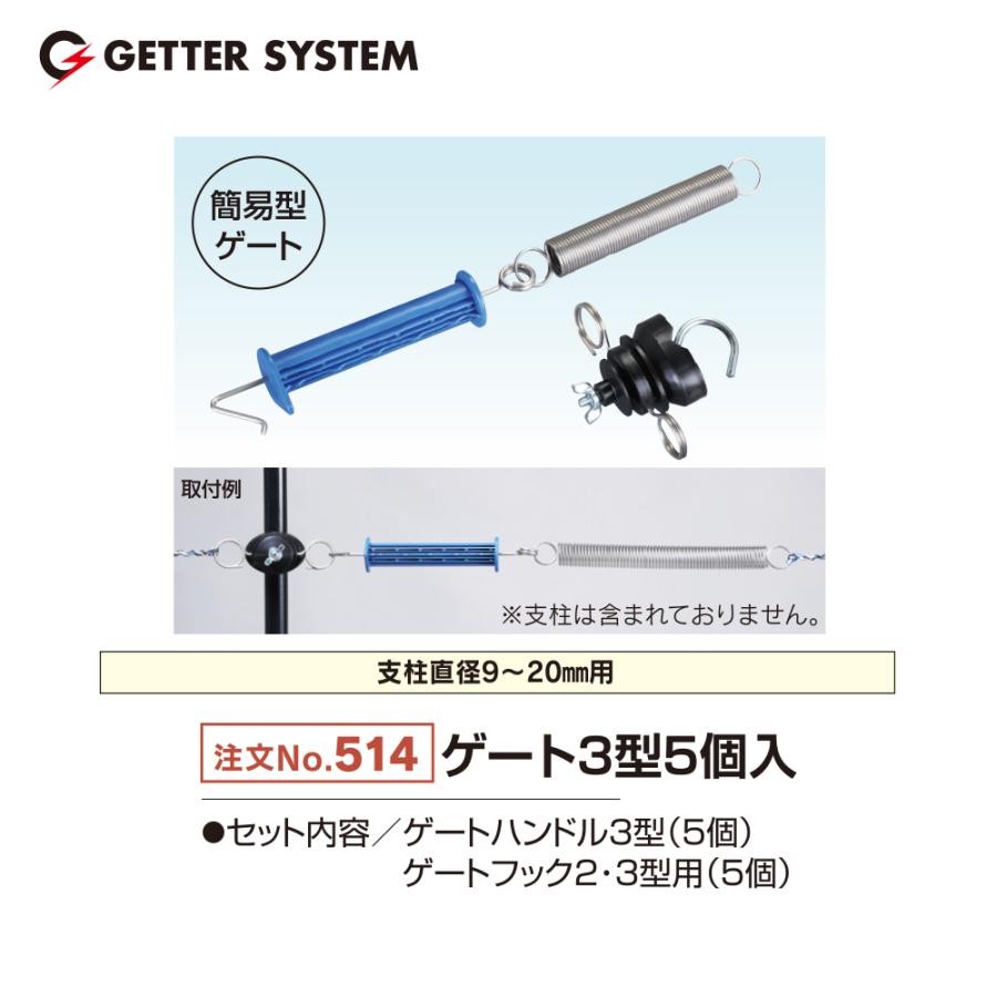 末松電子製作所｜＜5個セット品＞電気柵 出入口 ゲート3型 取付可能 