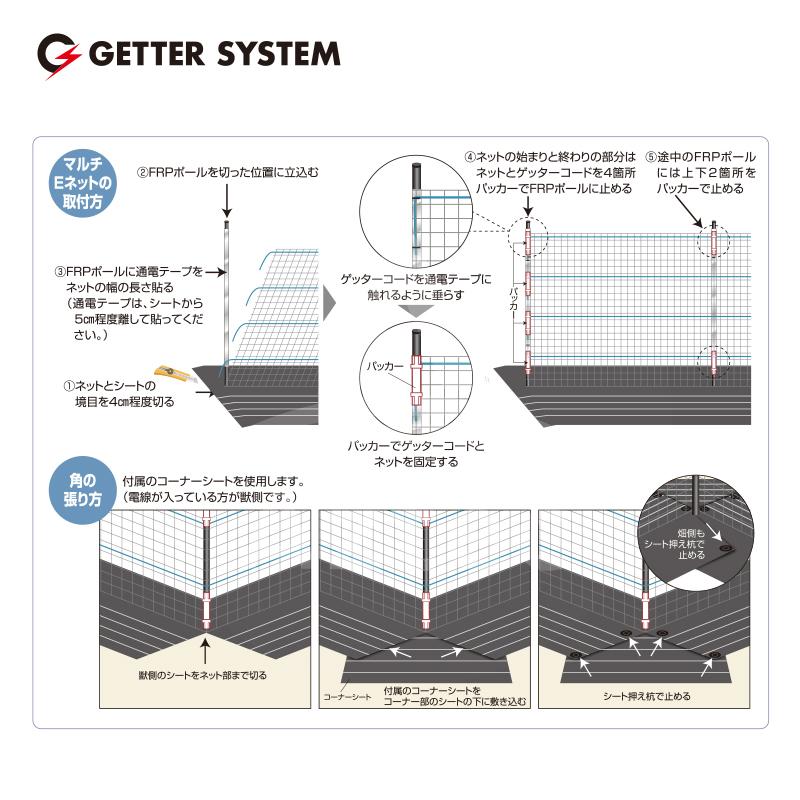 マルチEネット50m緑☆約46%0FF☆電気柵(電柵)☆猪、狸小動物策等へ
