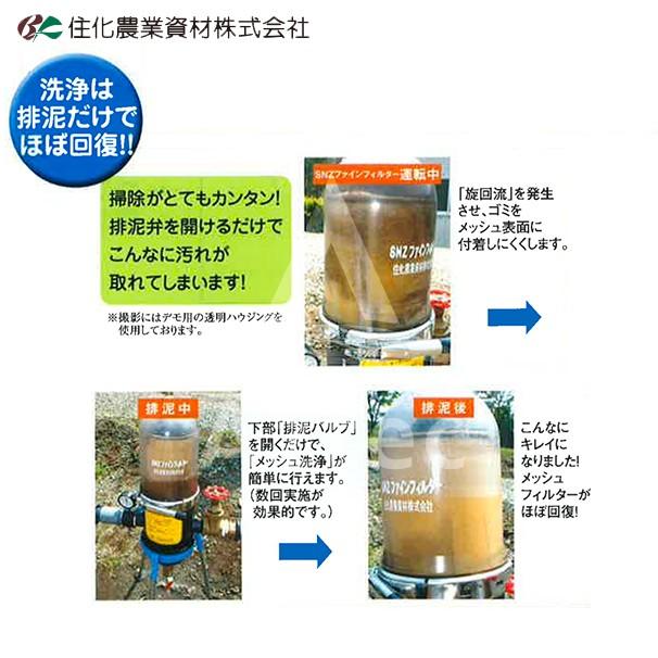 住化農業資材 SNZファインフィルター50-200M ろ過器 メッシュ200相当