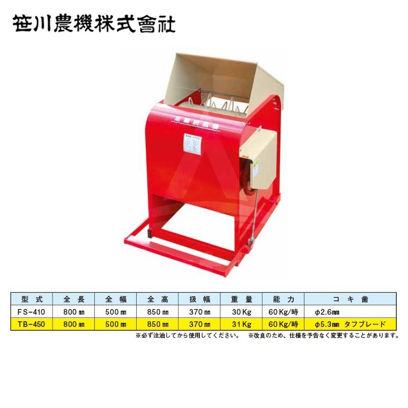 笹川農機｜足踏脱穀機　TB-450　強力型（風力選別無し）φ5.3mm　タフブレード