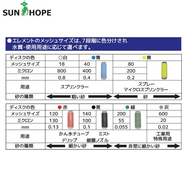 サンホープ SUNHOPE ディスクフィルターAR311 取付口径25mm