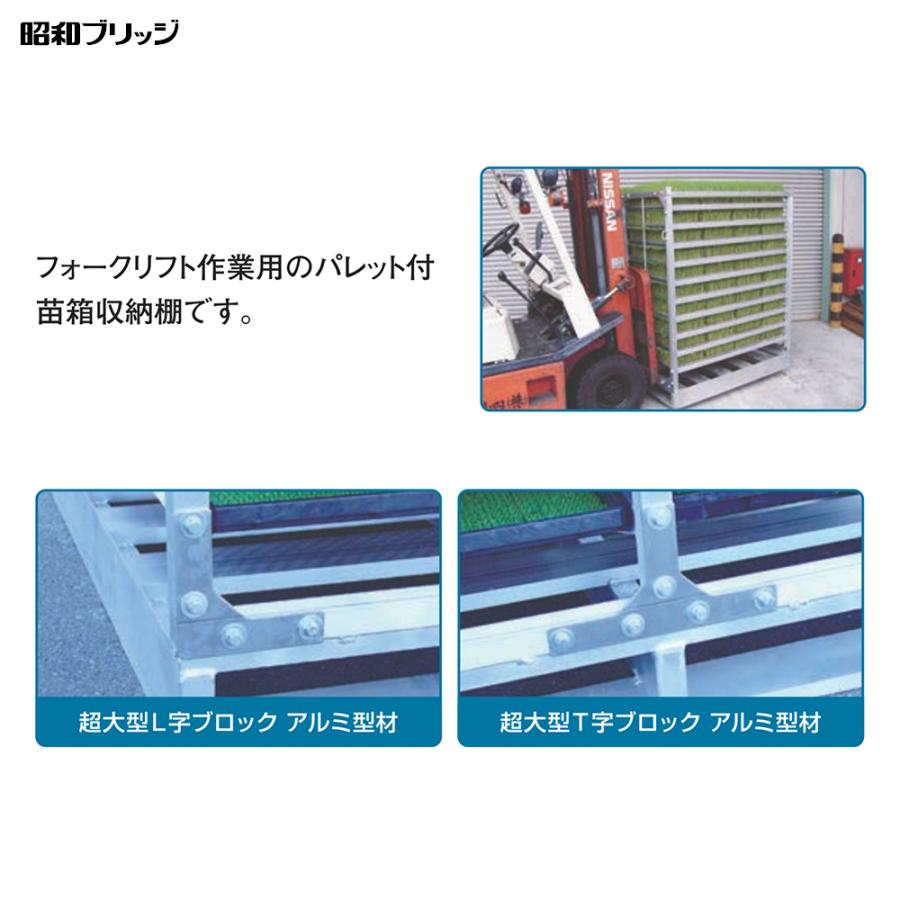 昭和ブリッジ パレット付苗箱収納棚 アルラック 苗コン AR-160P 2方差