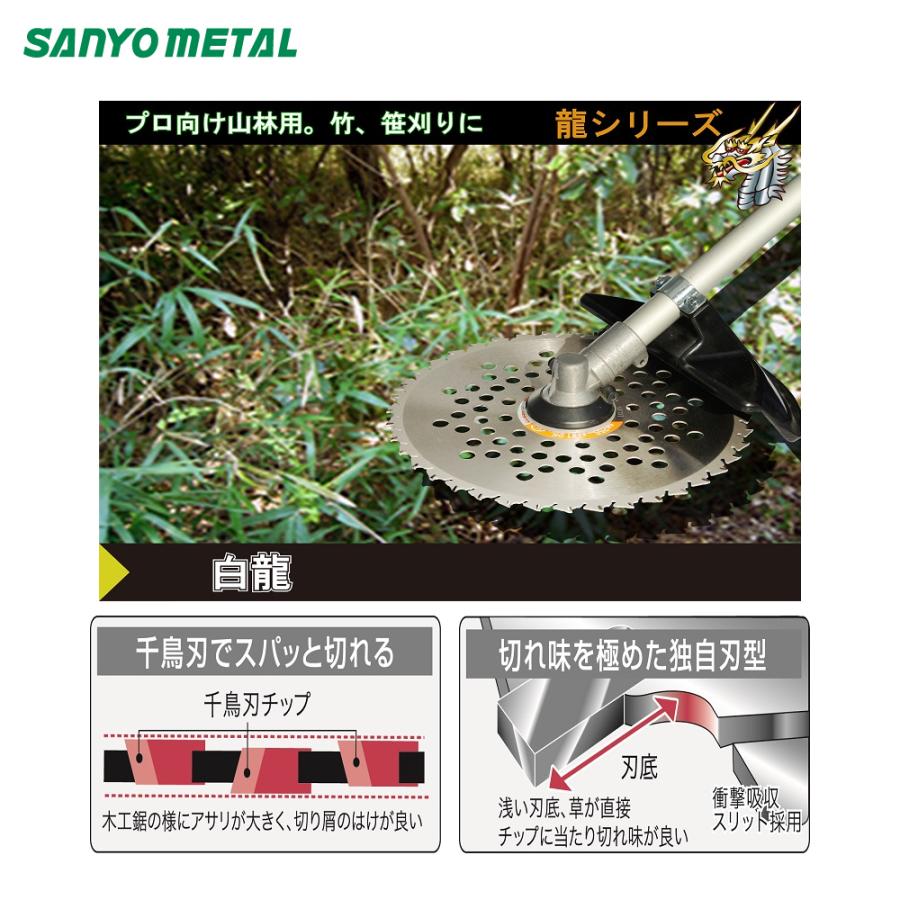 三陽金属 草刈り機 日本製 草刈機用チップソー 龍シリーズ 白龍