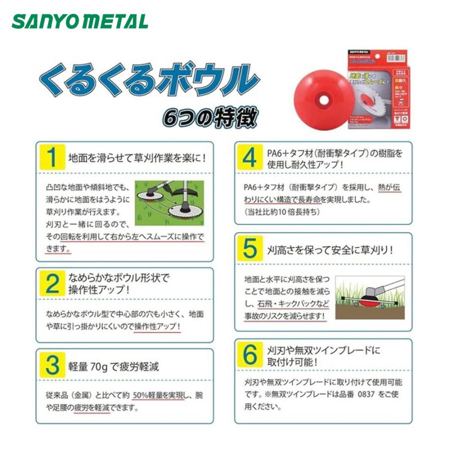 三陽金属 草刈り機 刈払機用安定板 くるくるボウル 0836 地面を滑らせ