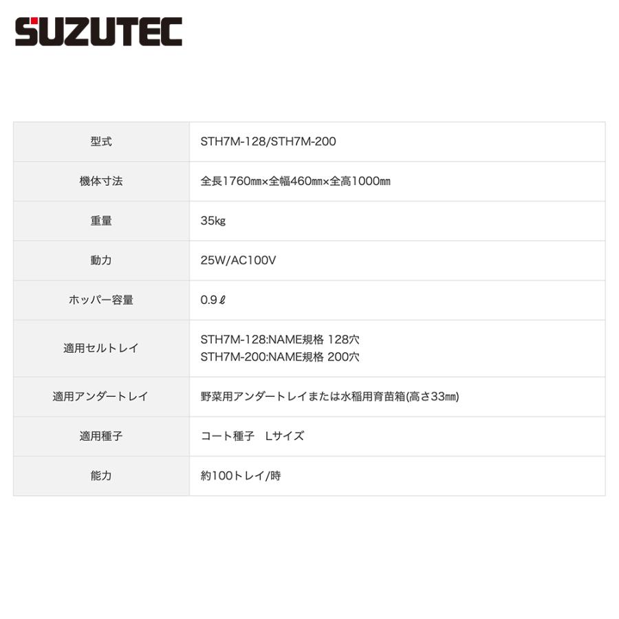 SUZUTEC スズテック オートセルトレイ播種機 STH7M-128 : AZTEC ヤフー