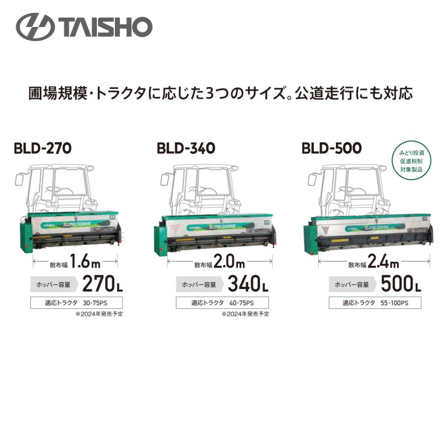 タイショー 肥料混合散布機 ブレンドソワー BLD-270- 散布幅1.6m