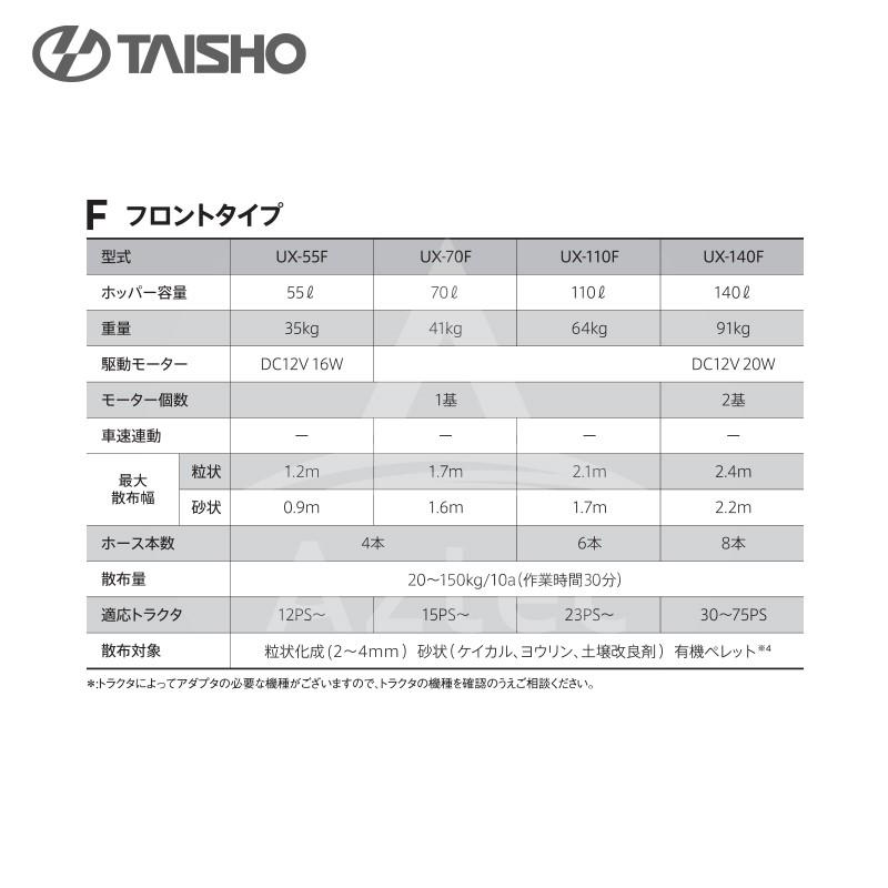 タイショー｜肥料散布機 グランドソワー フロントタイプ UX-70F 散布量20〜150kg/10a モーター1基｜aztec｜03