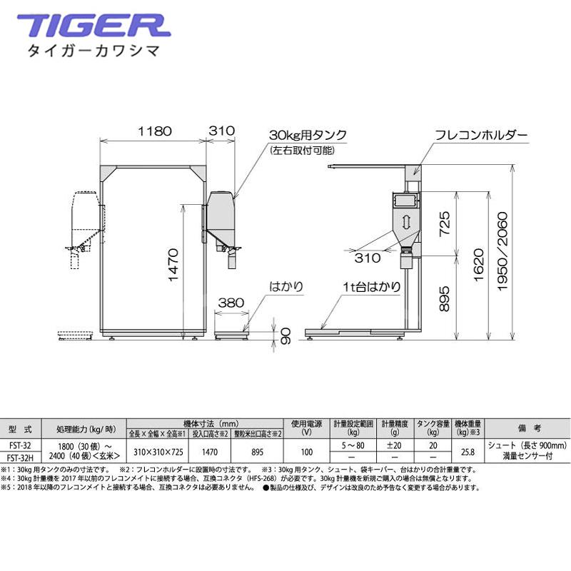 都度納期連絡＞タイガーカワシマ 30kg計量機 FST-32 はかり付タイプ