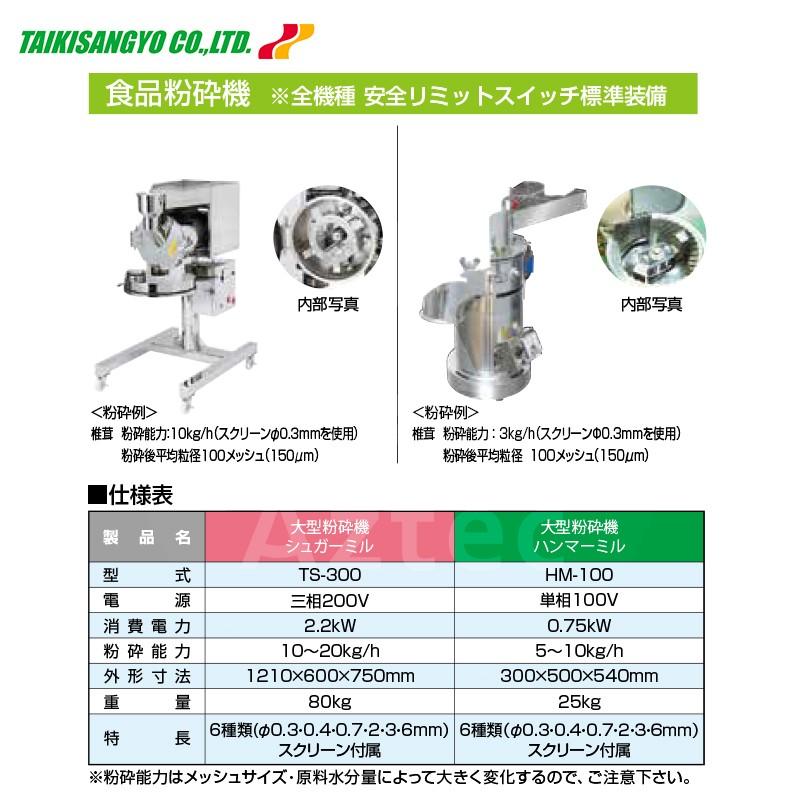 大紀産業｜大型粉砕機　ハンマーミル　HM-100型＜インバーター無し＞　安全リミットスイッチ標準装備