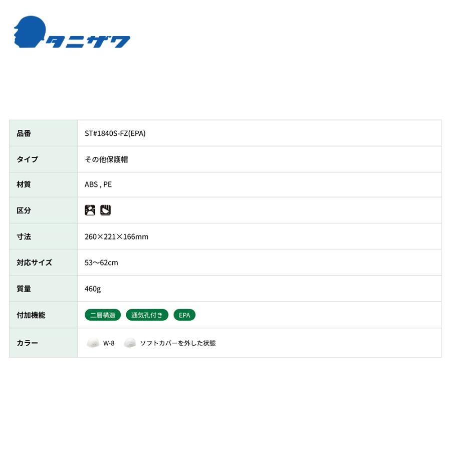 タニザワ <1個のみ>保護帽 ヘルメット つばなしスタイル ソフトカバー