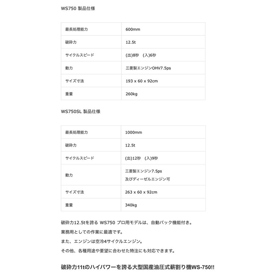 WAKO（ワコー） 和光商事 和光 薪割機 国産薪割機 エンジン式 最長処理