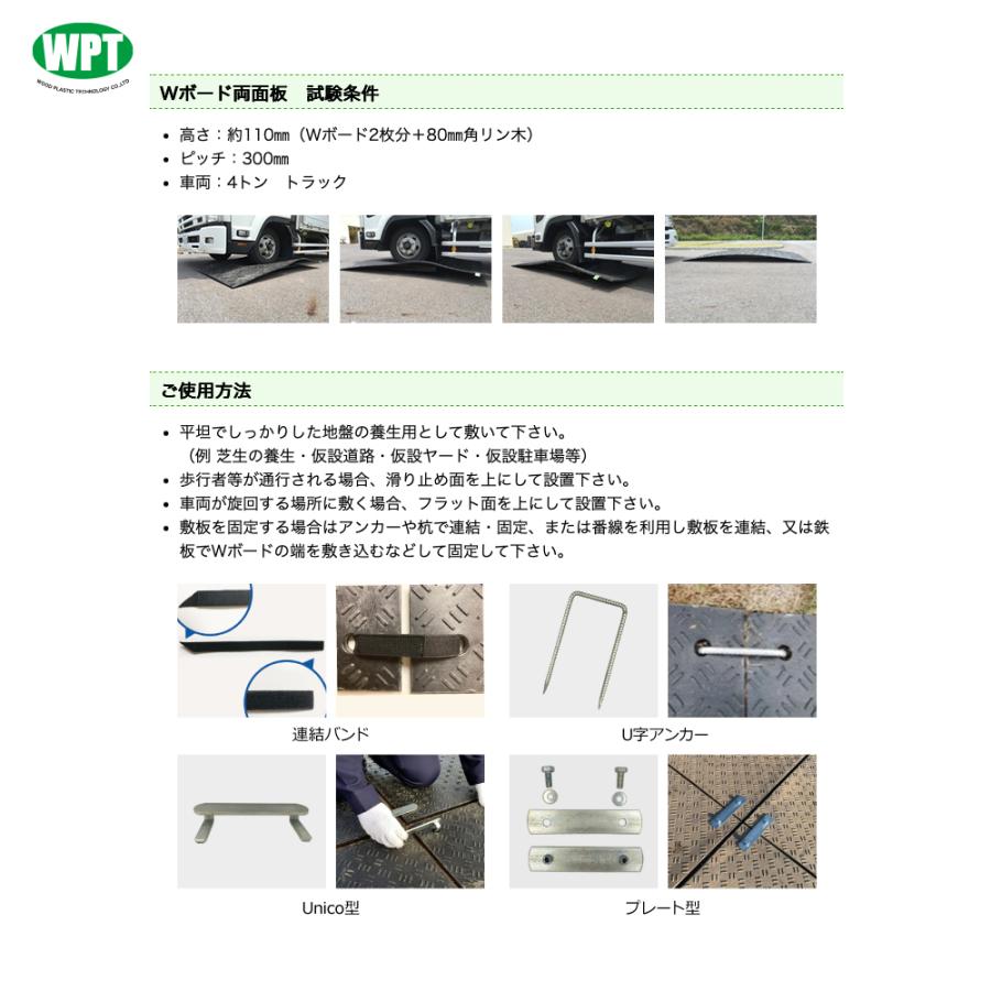 樹脂製敷板＜10枚セット＞Wボード 両面凸滑り止めタイプ 3×6尺 910mm