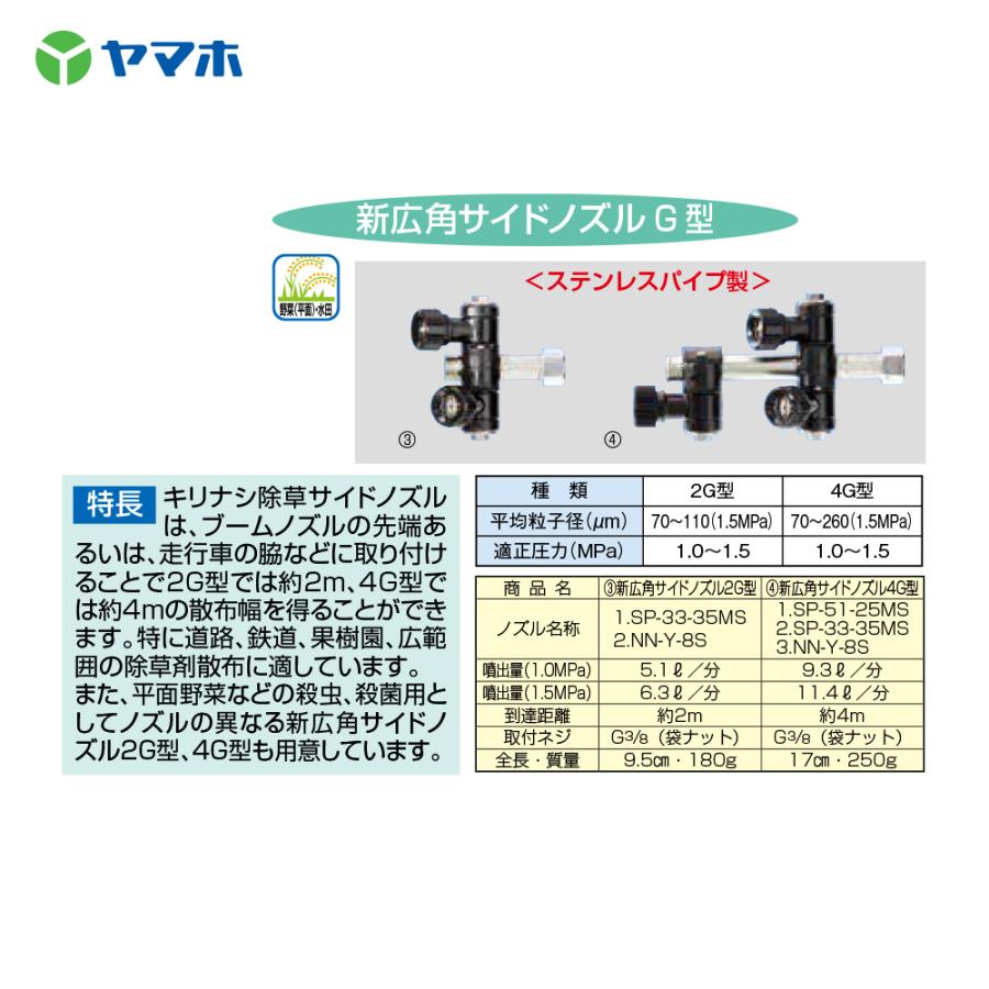 ヤマホ 新広角サイドノズル2G型 平均粒子径70〜110μm G3/8 123915 道路