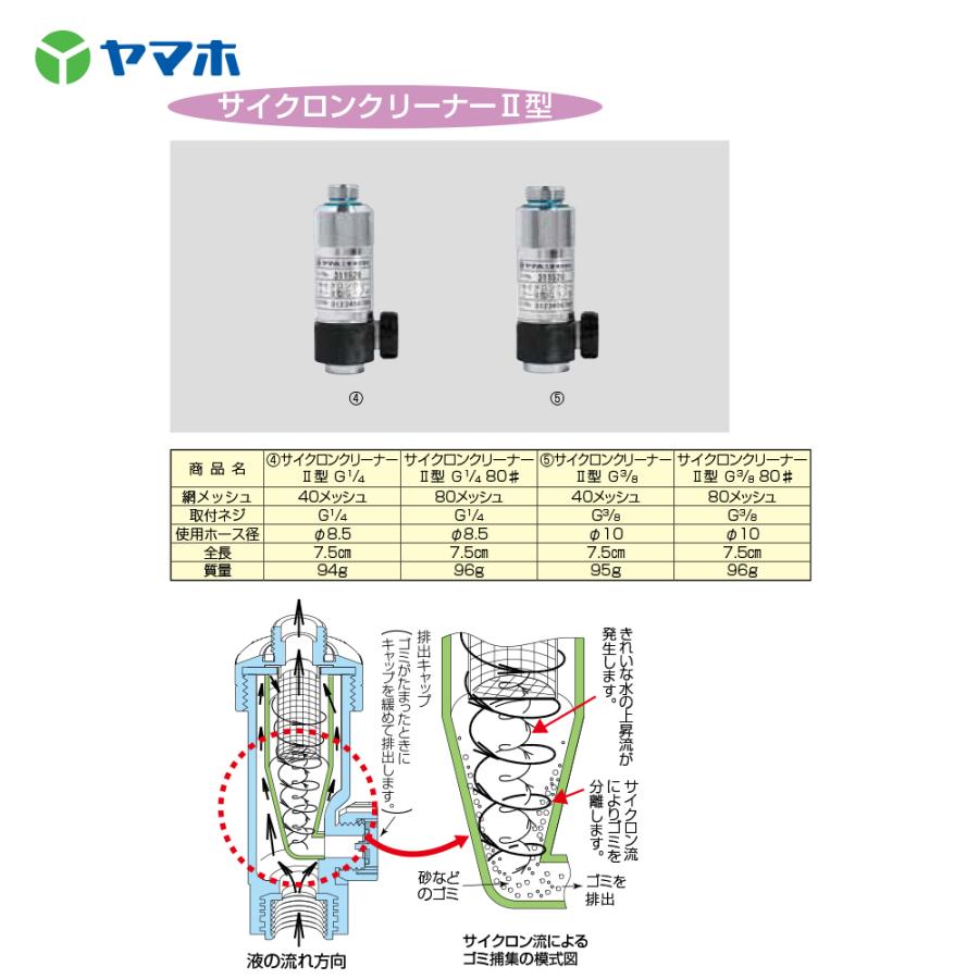 ヤマホ サイクロンクリーナーII型 (G3/8) 80# 311529 : AZTEC ヤフー