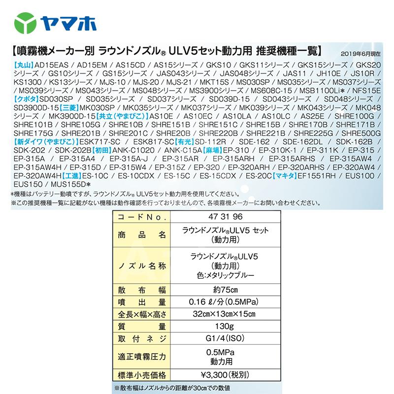 ヤマホ ラウンドノズルULV5セット 動力用 473196 G1/4 : AZTEC ヤフー