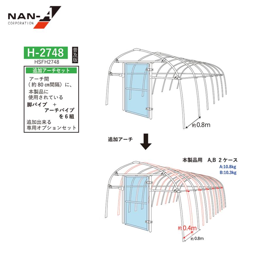 ハウス食品 ナンエイ 南栄工業 菜園ハウス 本体一式<3.9坪> + 追加 