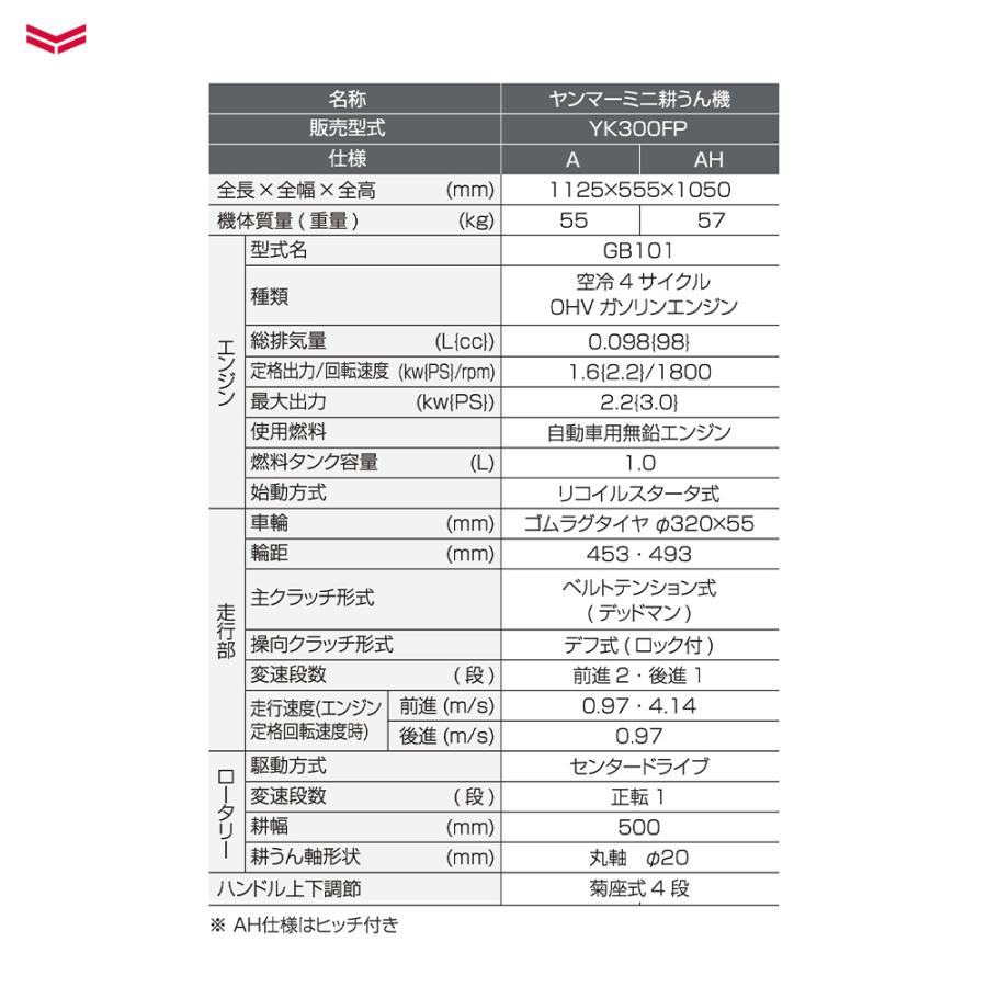 ヤンマー（YANMAR） ミニ耕運機 耕うん機 管理機 フロントロータリー
