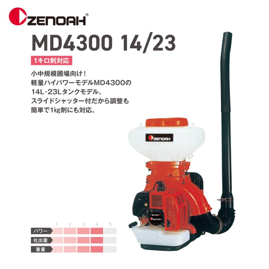 GWセール【ハイパワー】ゼノア ZENOAH MD43 背負式動力散布機 ZENOAH（ゼノア） エンジン動力散布機 MD4300-23 排気量: 41.5cm3